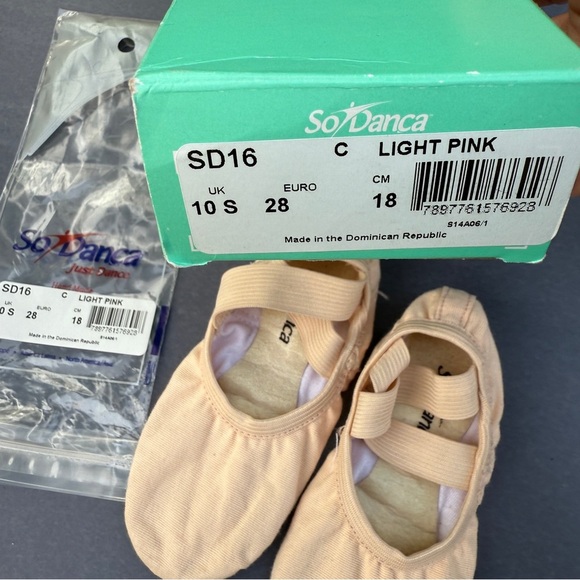 So Danca Girls Light Pink Canvas Ballet Shoes Size 18cm / 10S - Picture 3 of 13